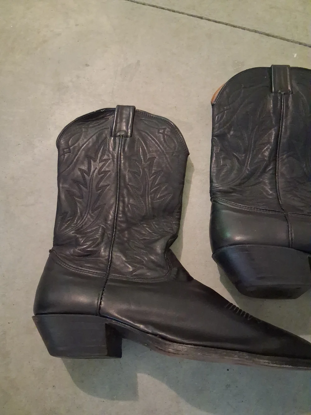 Men's Black Western Leather Cowboy Boots